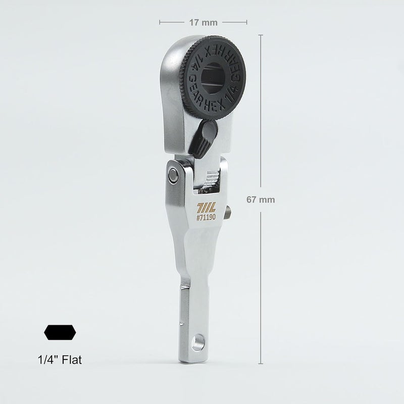 711L Flat End Flex Head EDC Ratchet Wrench - Screwdriver Accessory Compatible with Multitools' Flat Bit Adapters - Image 1